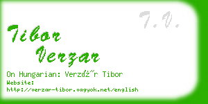 tibor verzar business card